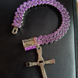 Custom made ladies bracelet with cross one of a kind.